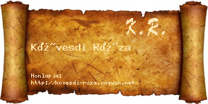Kövesdi Róza névjegykártya